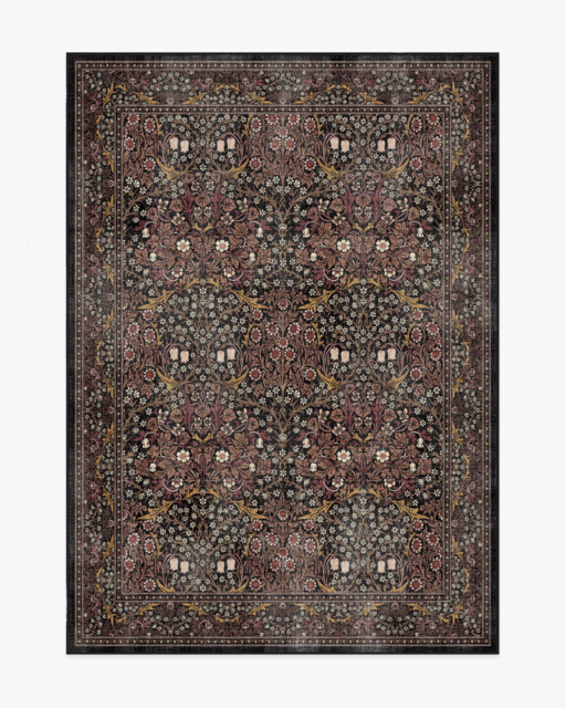 Blackthorn Charcoal & Amber Rug by Morris & Co. - 150x215 - Machine Washable Area Rug - Kid & Pet Friendly - Indoor Rugs - Ruggable - image 1