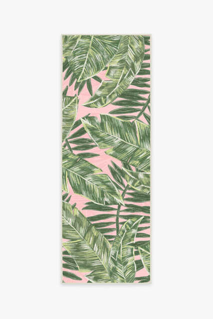 Filifera Palm Pink Outdoor Rug - 75x215 - Machine Washable Area Rug - Kid & Pet Friendly - Outdoor Rugs - Ruggable - image 1