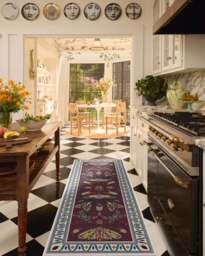 Flutterby Burgundy Rug by Iris Apfel - 75x215 - Machine Washable Area Rug - Kid & Pet Friendly - Indoor Rugs - Ruggable - thumbnail 2