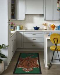 Tiger Emerald Flatwoven Rug by Jonathan Adler Green - 305x425 - Machine Washable Area Rug - Kid & Pet Friendly - Indoor Rugs - Ruggable - thumbnail 2