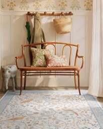 Newill Ivory & Blue Rug by Morris & Co. - 275x365 - Machine Washable Area Rug - Kid & Pet Friendly - Indoor Rugs - Ruggable - thumbnail 2