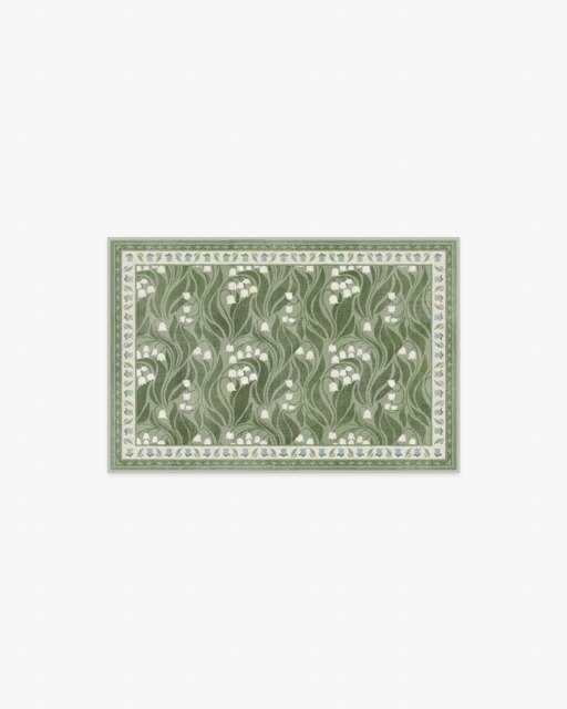 Lila Green & Ivory Rug - 60x90 - Machine Washable Area Rug - Kid & Pet Friendly - Indoor Rugs - Ruggable - image 1