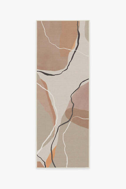Petra Copper Rose Outdoor Rug Beige - 75x215 - Machine Washable Area Rug - Kid & Pet Friendly - Outdoor Rugs - Ruggable - image 1