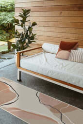 Petra Copper Rose Outdoor Rug Beige - 75x215 - Machine Washable Area Rug - Kid & Pet Friendly - Outdoor Rugs - Ruggable - thumbnail 2