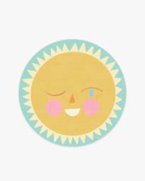Hello Sunshine Rug Yellow - 185 Round - Machine Washable Area Rug - Kid & Pet Friendly - Indoor Rugs - Ruggable - thumbnail 1