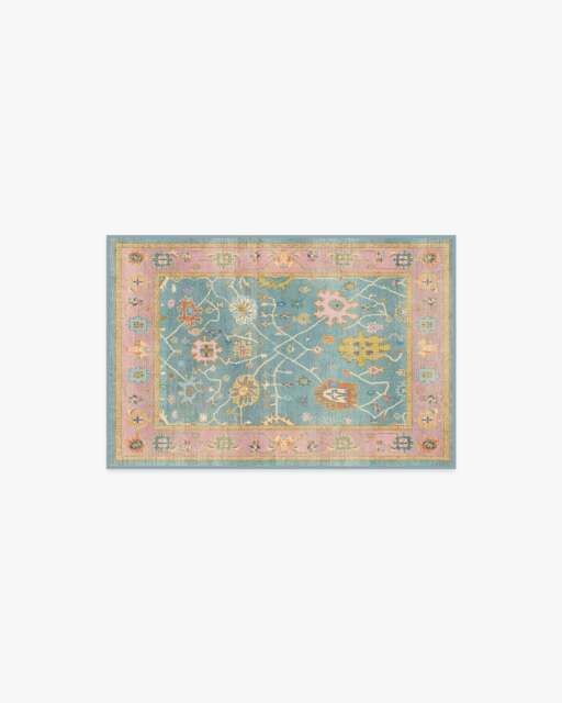 Jemima Multicolour Flatwoven Rug Blue - 60x90 - Machine Washable Area Rug - Kid & Pet Friendly - Indoor Rugs - Ruggable - image 1