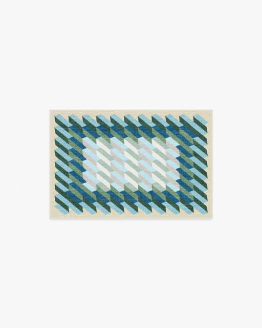 Echo Soft Teal Flatwoven Rug - 60x90 - Machine Washable Area Rug - Kid & Pet Friendly - Indoor Rugs - Ruggable - image 1