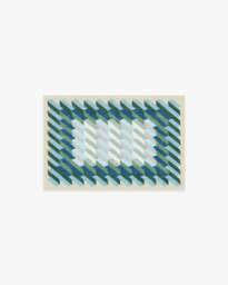 Echo Soft Teal Flatwoven Rug - 60x90 - Machine Washable Area Rug - Kid & Pet Friendly - Indoor Rugs - Ruggable - thumbnail 1