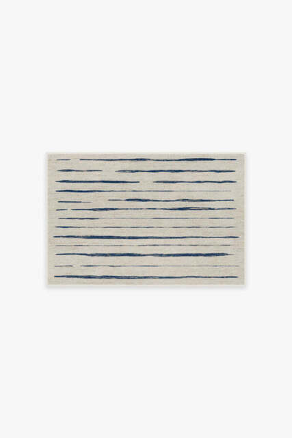 Talas Stripe Indigo Flatwoven Rug - 60x90 - Machine Washable Area Rug - Kid & Pet Friendly - Indoor Rugs - Ruggable