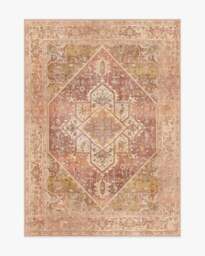 Santiago Coral & Gold Flatwoven Rug - 150x215 - Machine Washable Area Rug - Kid & Pet Friendly - Indoor Rugs - Ruggable
