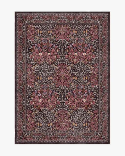 Blackthorn Amber Red Rug by Morris & Co. - 150x215 - Machine Washable Area Rug - Kid & Pet Friendly - Indoor Rugs - Ruggable - image 1