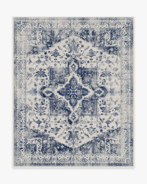 Kira Delft Blue Flatwoven Rug - 245x305 - Machine Washable Area Rug - Kid & Pet Friendly - Indoor Rugs - Ruggable - image 1