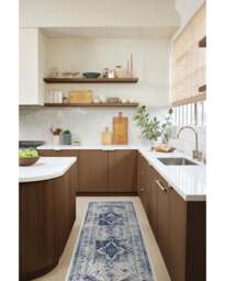 Kira Delft Blue Flatwoven Rug - 245x305 - Machine Washable Area Rug - Kid & Pet Friendly - Indoor Rugs - Ruggable - thumbnail 2