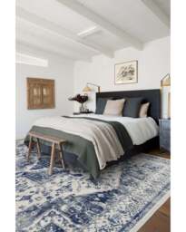 Kira Delft Blue Flatwoven Rug - 245x305 - Machine Washable Area Rug - Kid & Pet Friendly - Indoor Rugs - Ruggable - thumbnail 3