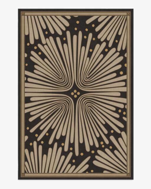 Gatsby Black & Gold Rug by Jonathan Adler - 185x275 - Machine Washable Area Rug - Kid & Pet Friendly - Indoor Rugs - Ruggable - image 1