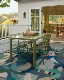 Laguna Blue Outdoor Rug - 245x305 - Machine Washable Area Rug - Kid & Pet Friendly - Indoor Rugs - Ruggable - thumbnail 2
