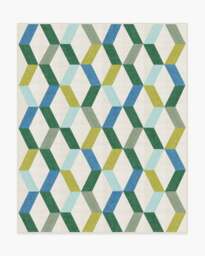 Kya Teal Flatwoven Rug - 245x305 - Machine Washable Area Rug - Kid & Pet Friendly - Indoor Rugs - Ruggable