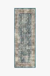 Celestine Teal Blue Flatwoven Rug - 75x215 - Machine Washable Area Rug - Kid & Pet Friendly - Indoor Rugs - Ruggable - thumbnail 1