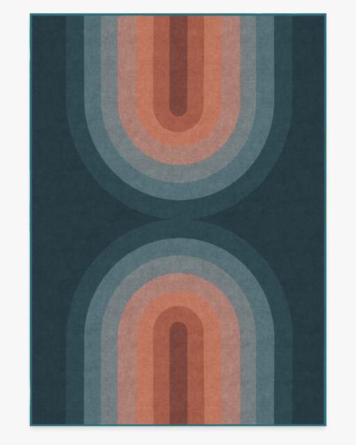 Absida Teal Flatwoven Rug - 305x425 - Machine Washable Area Rug - Kid & Pet Friendly - Indoor Rugs - Ruggable - image 1