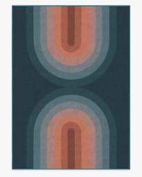 Absida Teal Flatwoven Rug - 305x425 - Machine Washable Area Rug - Kid & Pet Friendly - Indoor Rugs - Ruggable - thumbnail 1