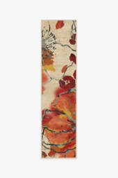 Watercolour Floral Coral Rug - 60x90 - Machine Washable Area Rug - Kid & Pet Friendly - Indoor Rugs - Ruggable - thumbnail 2