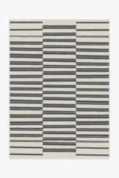 Offset Stripe Black Outdoor Rug - 150x215 - Machine Washable Area Rug - Kid & Pet Friendly - Outdoor Rugs - Ruggable