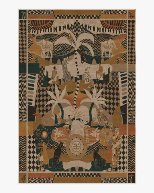 La Joie Natural Multicolour Flatwoven Rug by Architectural Digest - 185x275 - Machine Washable Area Rug - Kid & Pet Friendly - Indoor Rugs - Ruggable - image 1