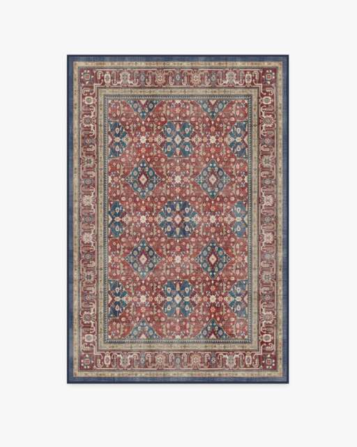Alessia Royal Red Flatwoven Rug - 120x185 - Machine Washable Area Rug - Kid & Pet Friendly - Indoor Rugs - Ruggable - image 1