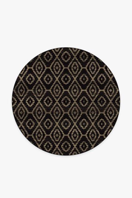 Diamond Trellis Black Tufted Rug - 185 Round - Machine Washable Area Rug - Kid & Pet Friendly - Indoor Rugs - Ruggable - image 1