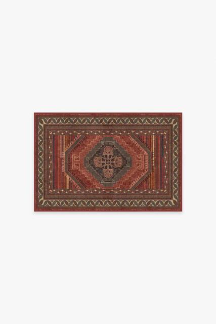 Mandalore Scarlet Red Rug - 60x90 - Machine Washable Area Rug - Kid & Pet Friendly - Indoor Rugs - Ruggable