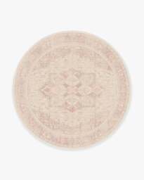 Kamran Soft Pink Flatwoven Rug - 245 Round - Machine Washable Area Rug - Kid & Pet Friendly - Indoor Rugs - Ruggable