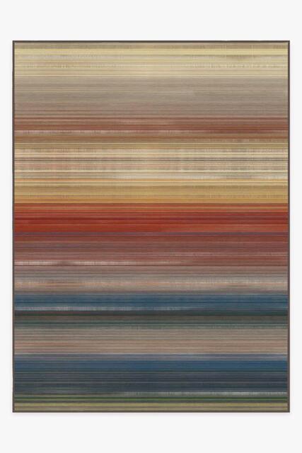 Linear Striped Multicolour Flatwoven Rug Brown - 275x365 - Machine Washable Area Rug - Kid & Pet Friendly - Indoor Rugs - Ruggable - image 1