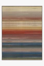 Linear Striped Multicolour Flatwoven Rug Brown - 275x365 - Machine Washable Area Rug - Kid & Pet Friendly - Indoor Rugs - Ruggable - thumbnail 1