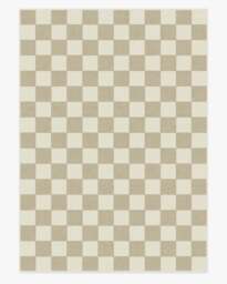 Jaque Checkered Stone Flatwoven Rug Beige - 305x425 - Machine Washable Area Rug - Kid & Pet Friendly - Indoor Rugs - Ruggable - thumbnail 1