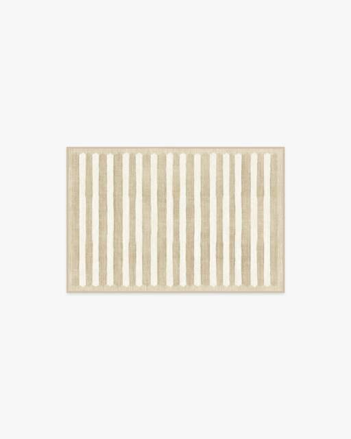 Elin Stripe Latte Cream Rug by goop Beige - 60x90 - Machine Washable Area Rug - Kid & Pet Friendly - Indoor Rugs - Ruggable - image 1