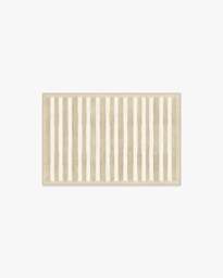 Elin Stripe Latte Cream Rug by goop Beige - 60x90 - Machine Washable Area Rug - Kid & Pet Friendly - Indoor Rugs - Ruggable - thumbnail 1