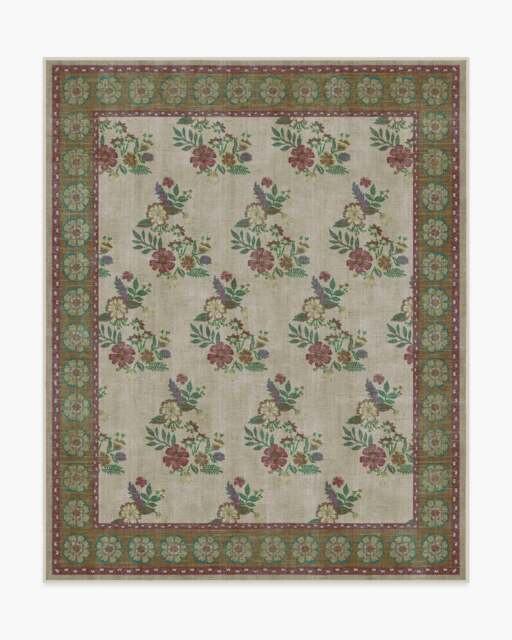 Pennywood Stone & Ochre Rug Green - 245x305 - Machine Washable Area Rug - Kid & Pet Friendly - Indoor Rugs - Ruggable - image 1