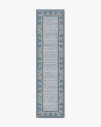 Vintage Daisy Bordered Blue Rug - 60x90 - Machine Washable Area Rug - Kid & Pet Friendly - Indoor Rugs - Ruggable - thumbnail 2