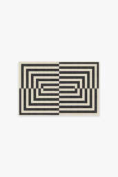 Op Art Charcoal Rug by Jonathan Adler - 60x90 - Machine Washable Area Rug - Kid & Pet Friendly - Indoor Rugs - Ruggable - thumbnail 1