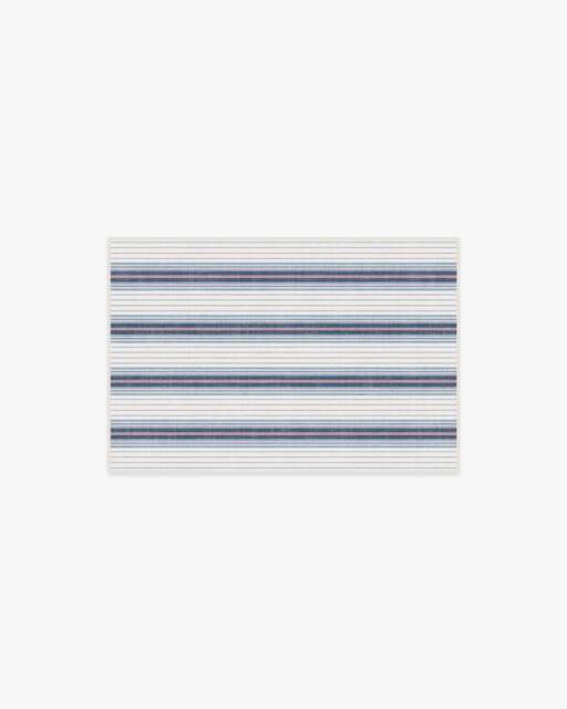 Cosette Stripe Ivory & Indigo Rug - 60x90 - Machine Washable Area Rug - Kid & Pet Friendly - Indoor Rugs - Ruggable - image 1