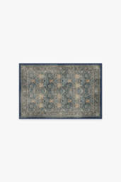Honeysuckle & Tulip Indigo Rug by Morris & Co. - 60x90 - Machine Washable Area Rug - Kid & Pet Friendly - Indoor Rugs - Ruggable - thumbnail 1