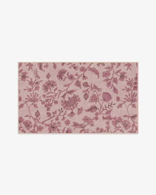 Brenna Natural & Blush Flatwoven Rug - 90x150 - Machine Washable Area Rug - Kid & Pet Friendly - Indoor Rugs - Ruggable - image 1