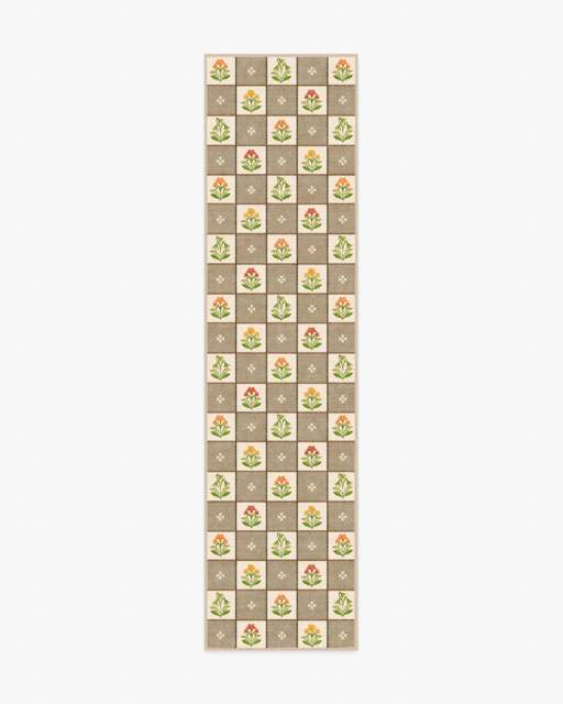 Cottage Trellis Taupe Rug Beige - 75x305 - Machine Washable Area Rug - Kid & Pet Friendly - Indoor Rugs - Ruggable - image 1