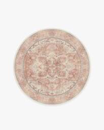 Kamran Rose Flatwoven Rug Pink - 185 Round - Machine Washable Area Rug - Kid & Pet Friendly - Indoor Rugs - Ruggable - thumbnail 1