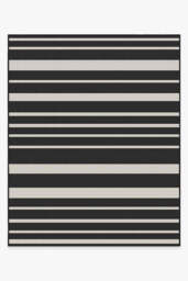 Sailmaker Stripe Black Outdoor Rug - 245x305 - Machine Washable Area Rug - Kid & Pet Friendly - Outdoor Rugs - Ruggable - thumbnail 1