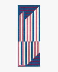 Venn Pink & Blue Flatwoven Rug - 75x215 - Machine Washable Area Rug - Kid & Pet Friendly - Indoor Rugs - Ruggable - thumbnail 1