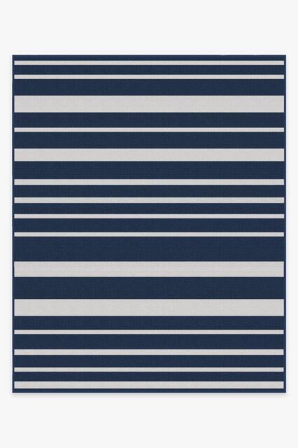 Sailmaker Stripe Blue Outdoor Rug - 245x305 - Machine Washable Area Rug - Kid & Pet Friendly - Outdoor Rugs - Ruggable - image 1