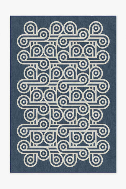 Pompidou Slate Blue Rug by Jonathan Adler - 185x275 - Machine Washable Area Rug - Kid & Pet Friendly - Indoor Rugs - Ruggable