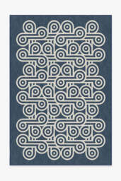 Pompidou Slate Blue Rug by Jonathan Adler - 185x275 - Machine Washable Area Rug - Kid & Pet Friendly - Indoor Rugs - Ruggable - thumbnail 1