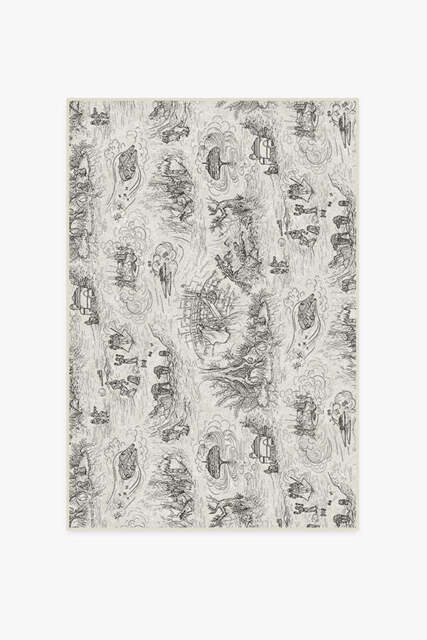 Star Wars Toile White Flatwoven Rug - 120x185 - Machine Washable Area Rug - Kid & Pet Friendly - Indoor Rugs - Ruggable - image 1